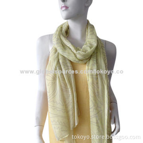 Woven children's scarves, dye then printing/made of viscose/modal/160*35cm measures over locked